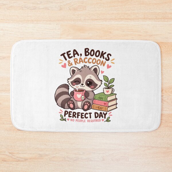 Item preview, Cute Raccoon Tea and Books – Cozy Kawaii Reader Funny Design designed and sold by JrNergal.
