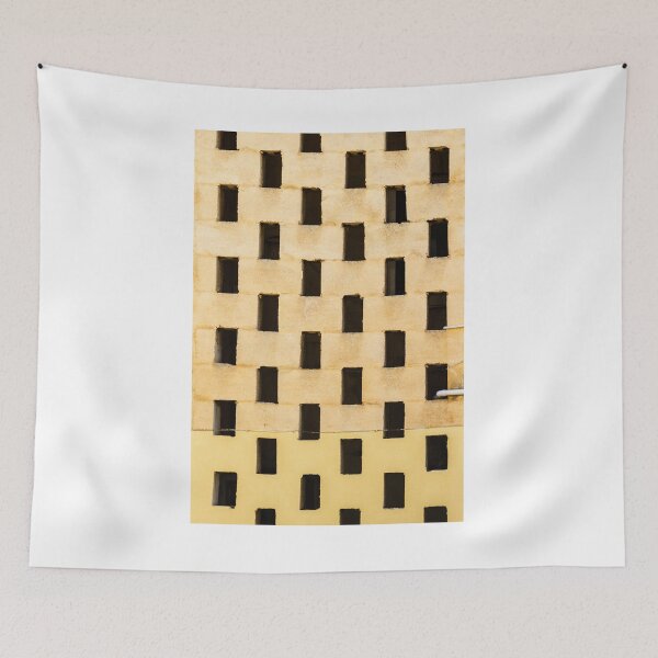 Item preview, Sunlit Geometric Wall With Recessed Rectangular Windows In A Regular Grid Pattern designed and sold by Nmallia.