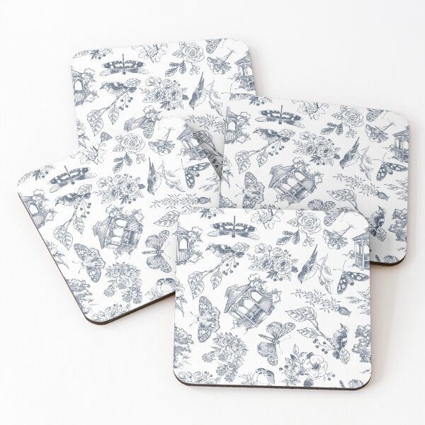 Item preview, Hand Drawn Victorian Garden in Blue Gray designed and sold by KSimpson838.
