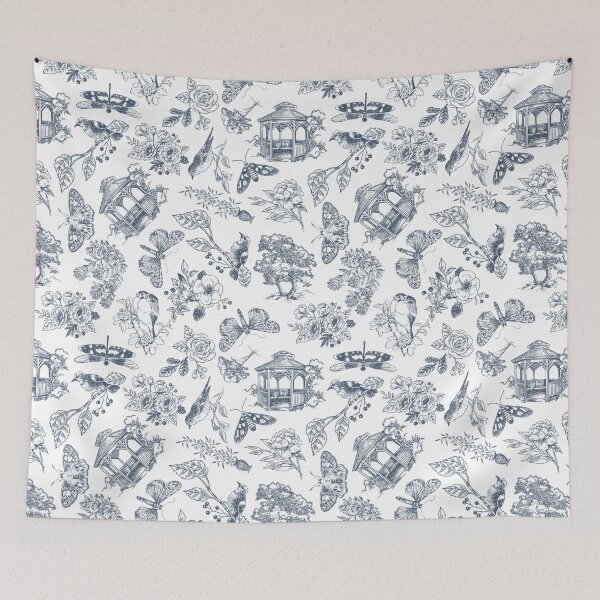 Item preview, Hand Drawn Victorian Garden in Blue Gray designed and sold by KSimpson838.