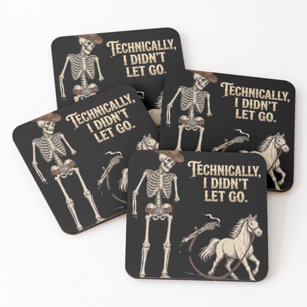 Item preview, Technically I Didn't Let Go Funny Skeleton Cowboy Horse designed and sold by designwiss.