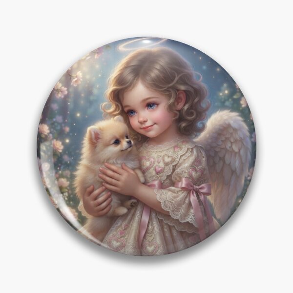 Item preview, Celestial Angel with Puppy. designed and sold by JoyNest = "The nest of joy".