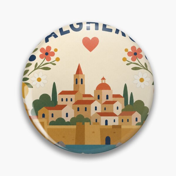 Item preview, Alghero Italy Travel Souvenir Modern Folk Art designed and sold by VisualArtsOasis.