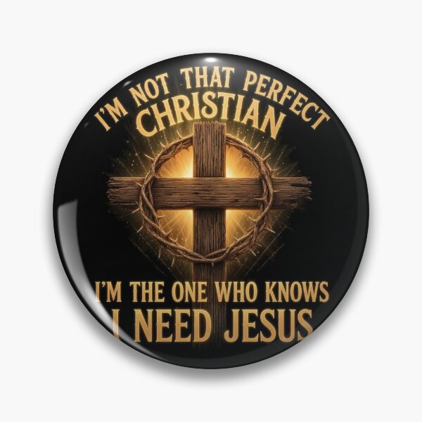 Item preview, I'm Not That Perfect Christian I Need Jesus Wooden Cross Crown of Thorns designed and sold by ChristianLife.