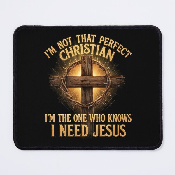 Item preview, I'm Not That Perfect Christian I Need Jesus Wooden Cross Crown of Thorns designed and sold by ChristianLife.
