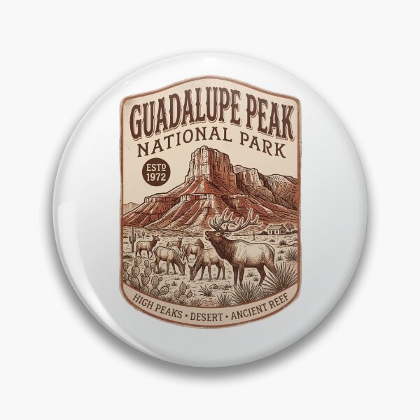 Item preview, Guadalupe Peak Vintage Patch Retro Texas Mountains Desert Elk Hiking Souvenir designed and sold by LittleArij.