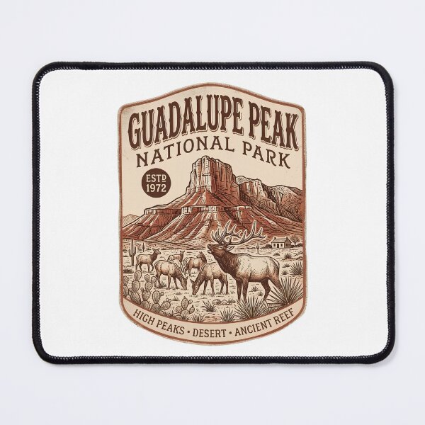 Item preview, Guadalupe Peak Vintage Patch Retro Texas Mountains Desert Elk Hiking Souvenir designed and sold by LittleArij.
