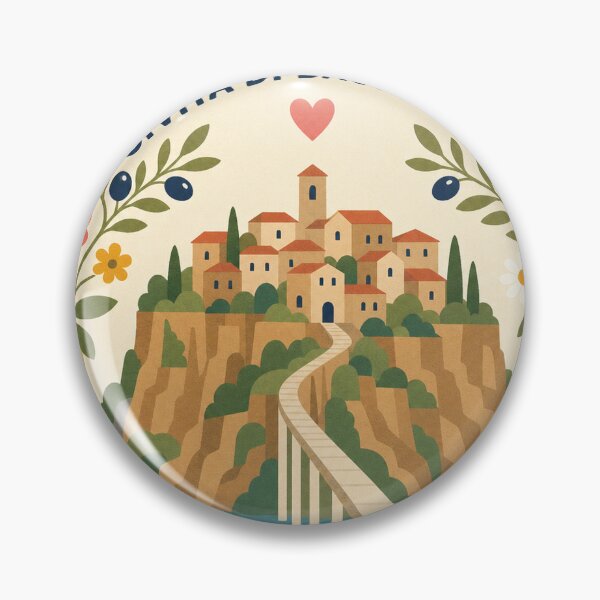 Item preview, Civita di Bagnoregio Italy Travel Souvenir Modern Folk Art designed and sold by VisualArtsOasis.