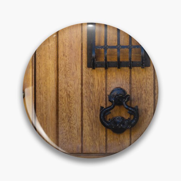 Item preview, Rustic Wooden Door With Black Iron Knocker And Small Window Grate Detail designed and sold by Nmallia.