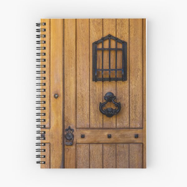 Item preview, Rustic Wooden Door With Black Iron Knocker And Small Window Grate Detail designed and sold by Nmallia.