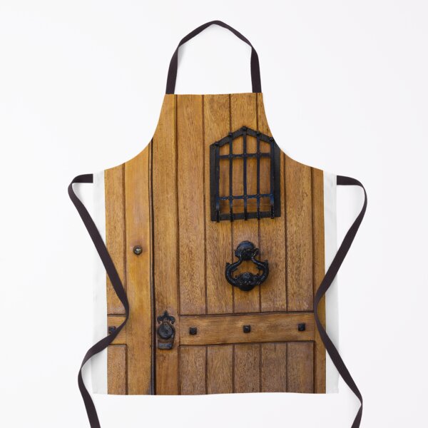 Item preview, Rustic Wooden Door With Black Iron Knocker And Small Window Grate Detail designed and sold by Nmallia.