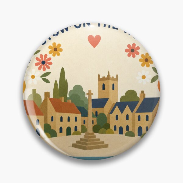 Item preview, Stow-on-the-Wold England Travel Souvenir Modern Folk Art designed and sold by VisualArtsOasis.