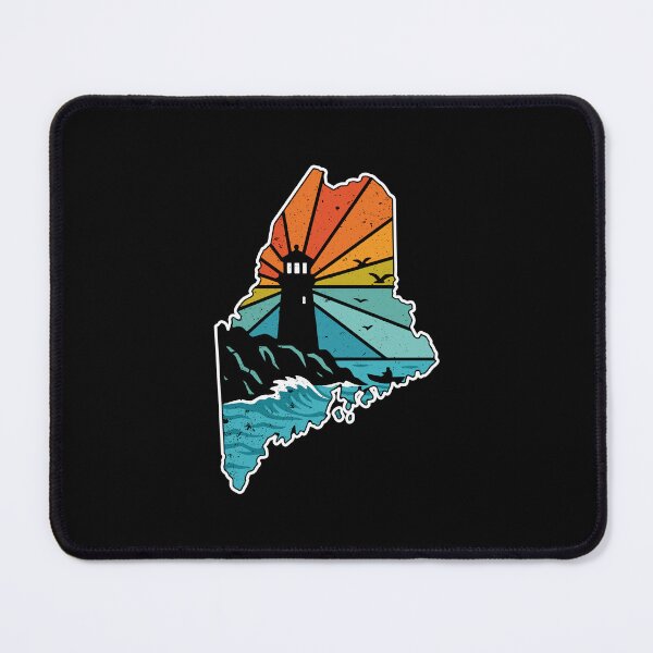Item preview, Rumford Maine Map Lighthouse Retro Sunset Ocean designed and sold by gunaone-design.