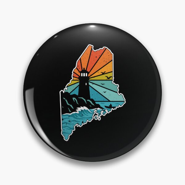 Item preview, Rumford Maine Map Lighthouse Retro Sunset Ocean designed and sold by gunaone-design.