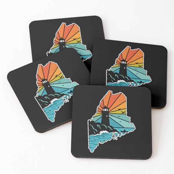 Item preview, Rumford Maine Map Lighthouse Retro Sunset Ocean designed and sold by gunaone-design.