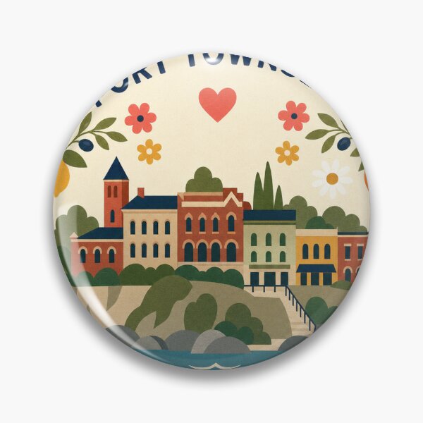 Item preview, Port Townsend USA Travel Souvenir Modern Folk Art designed and sold by VisualArtsOasis.