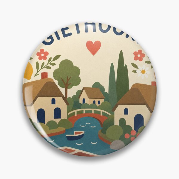 Item preview, Giethoorn Netherlands Travel Souvenir Modern Folk Art designed and sold by VisualArtsOasis.