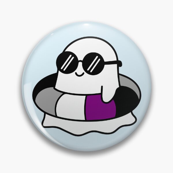 Item preview, Kawaii Ghost on Asexual Pride Swimming Tube Summer Vibes designed and sold by Cannaxes Studio.