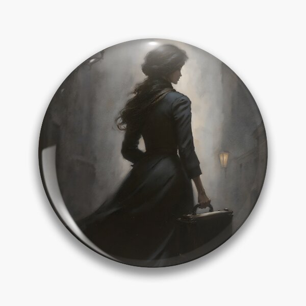 Item preview, Gothic Woman Walking In Misty Street Painting designed and sold by DarkHolyQueen.