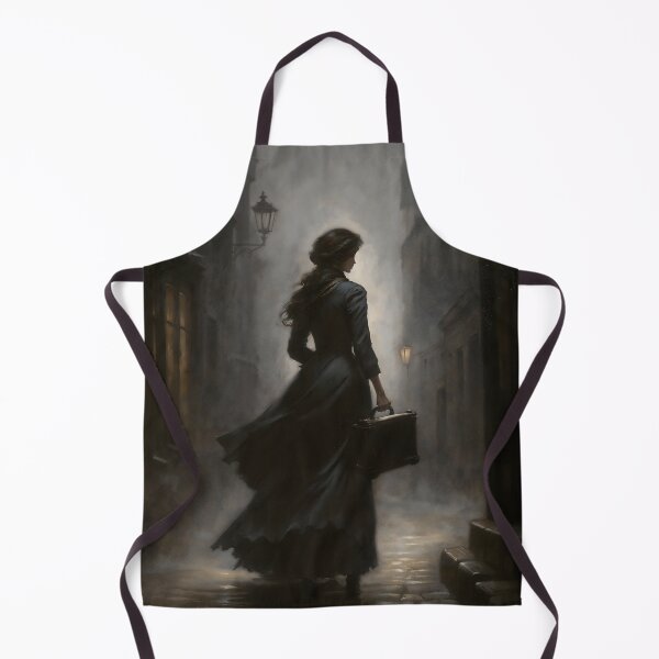 Item preview, Gothic Woman Walking In Misty Street Painting designed and sold by DarkHolyQueen.
