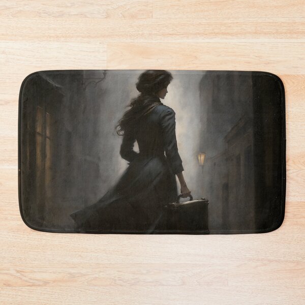 Item preview, Gothic Woman Walking In Misty Street Painting designed and sold by DarkHolyQueen.