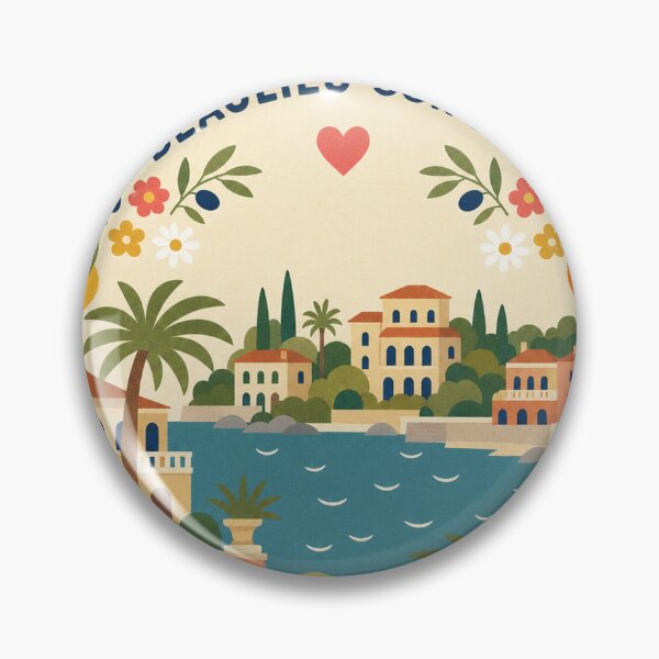 Item preview, Beaulieu-sur-Mer France Travel Souvenir Modern Folk Art designed and sold by VisualArtsOasis.