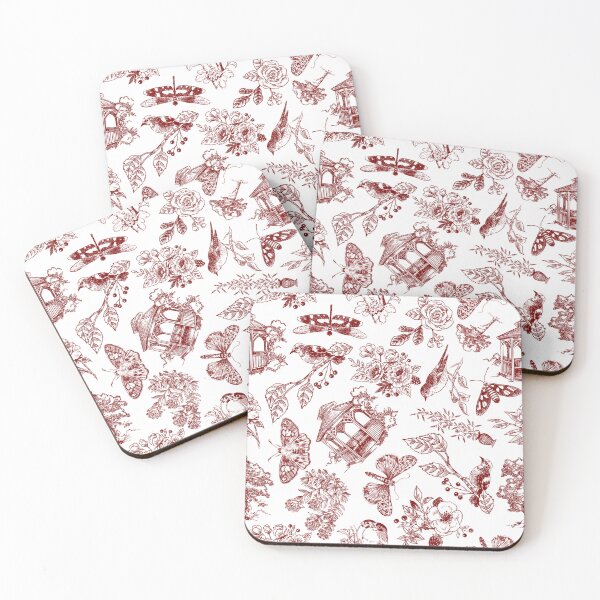 Item preview, Hand Drawn Victorian Garden in Dark Red designed and sold by KSimpson838.