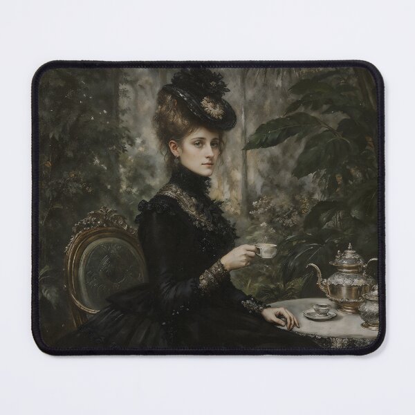 Item preview, Gothic Victorian Lady Drinking Tea In Conservatory designed and sold by DarkHolyQueen.