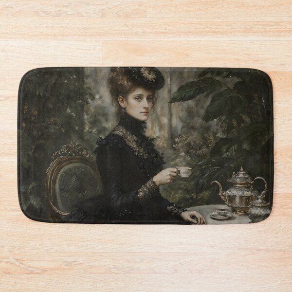 Item preview, Gothic Victorian Lady Drinking Tea In Conservatory designed and sold by DarkHolyQueen.