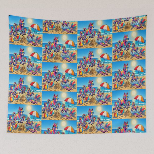 Item preview, Rainbow Horses on a Sunny Beach Adventure designed and sold by Breezes-of-Ida.
