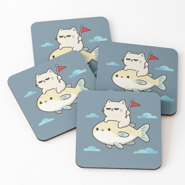 Item preview, Serious Cat Riding a Fish – Funny Cute Adventure Cat designed and sold by Mousy17.
