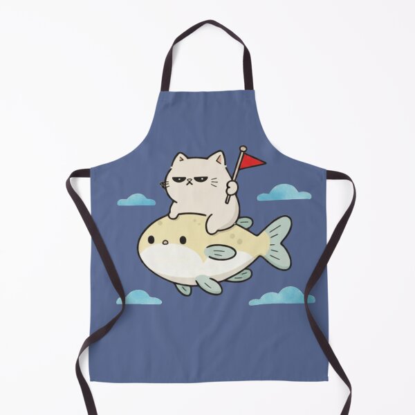 Item preview, Serious Cat Riding a Fish – Funny Cute Adventure Cat designed and sold by Mousy17.