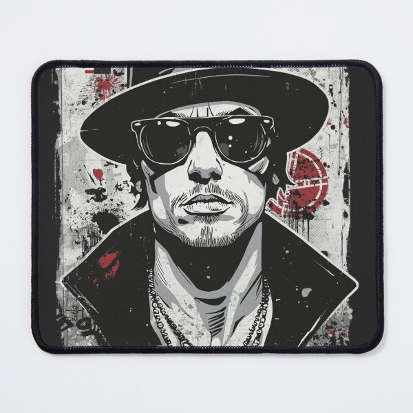 Item preview, Rockstar Outlaw Grunge Man Fedora Hat Graphic designed and sold by ERODED SELF.
