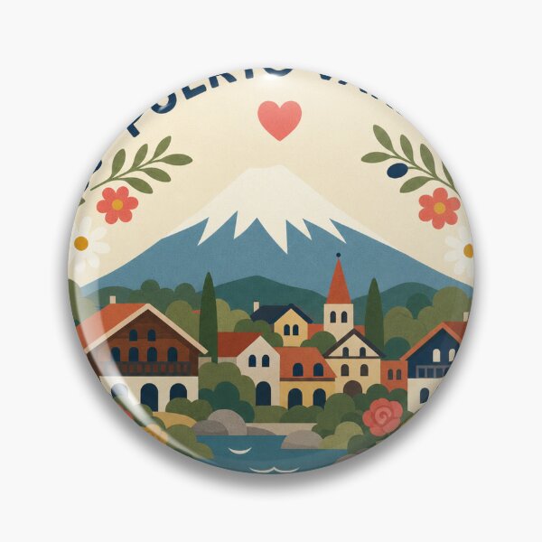 Item preview, Puerto Varas Chile Travel Souvenir Modern Folk Art designed and sold by VisualArtsOasis.