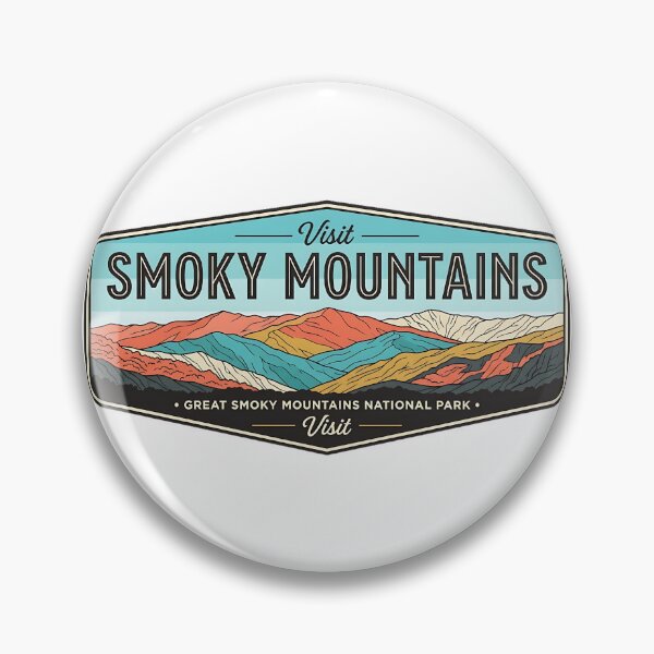 Item preview, Smoky Mountains Summer Panorama Dagger Shield Sticker designed and sold by DetourDgn.