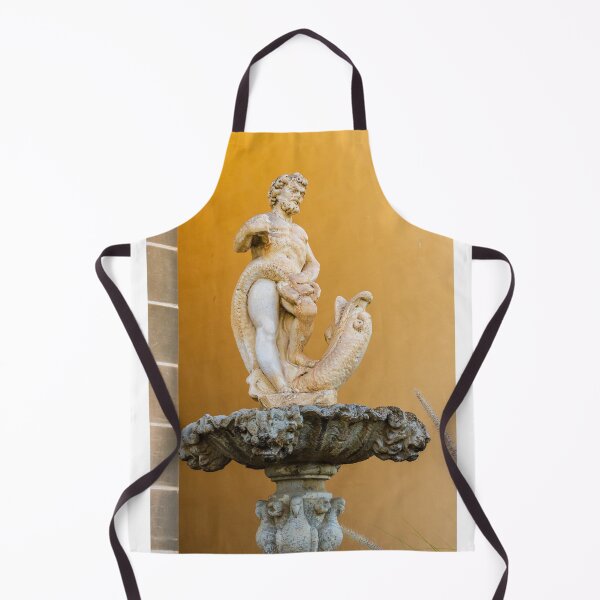 Item preview, Ancient Stone Statue Of Man Holding A Fish Above An Ornate Fountain Basin designed and sold by Nmallia.
