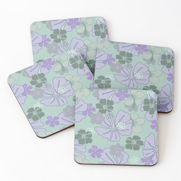 Item preview, Vintage Pua Aloalo - Purple on Blue designed and sold by Hānau Hou.