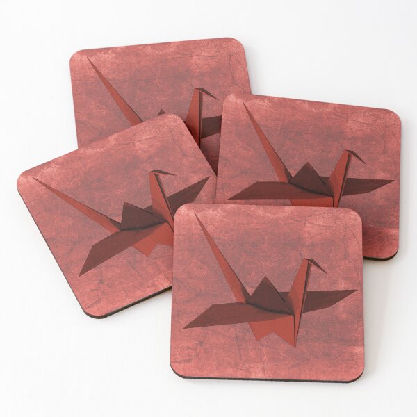 Item preview, Red Folded Paper Crane Origami Bird Sculpture designed and sold by Ghoul Enterprises.