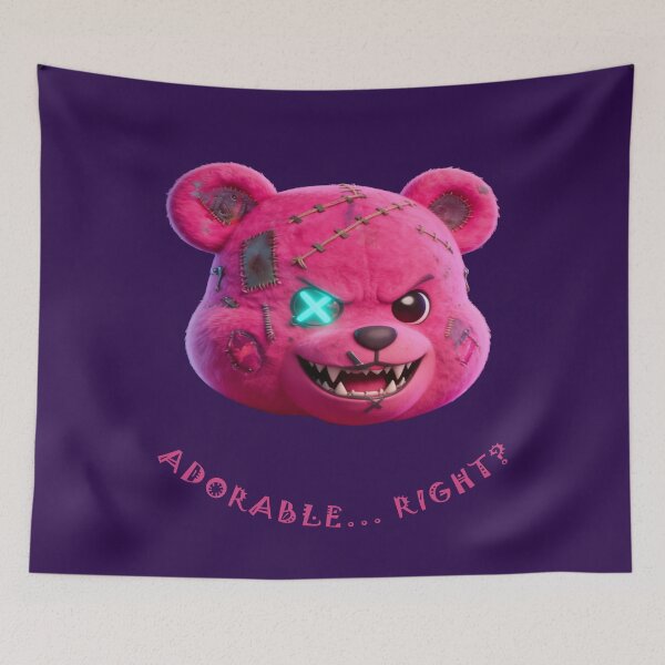 Aperçu de l'œuvre Creepy Pink Teddy Bear – Horror Halloween créée et vendue par TitiaDesign.