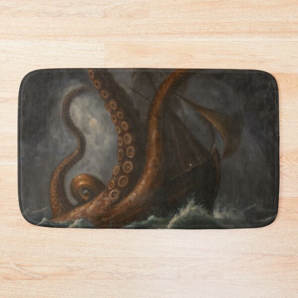 Item preview, Gothic Kraken Attacking Ship Sea Monster Painting designed and sold by DarkHolyQueen.