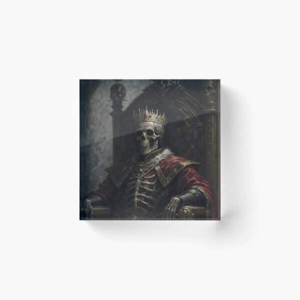 Item preview, Gothic Skeleton King On Skulled Throne Painting designed and sold by DarkHolyQueen.
