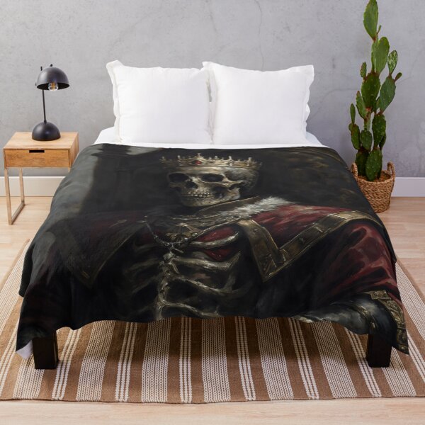Item preview, Gothic Skeleton King On Skulled Throne Painting designed and sold by DarkHolyQueen.