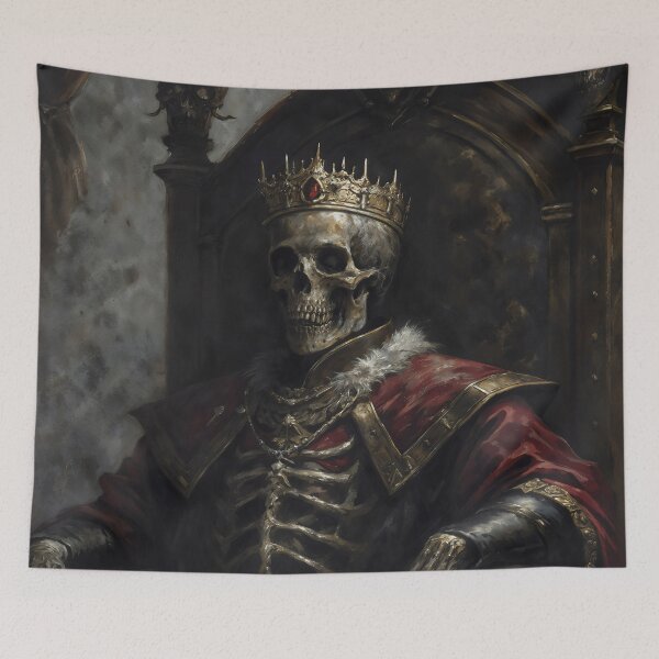 Item preview, Gothic Skeleton King On Skulled Throne Painting designed and sold by DarkHolyQueen.