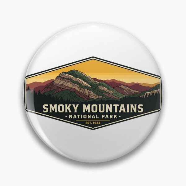 Item preview, Smoky Mountains Golden Hour Hexagon Ridgeline Sticker designed and sold by DetourDgn.