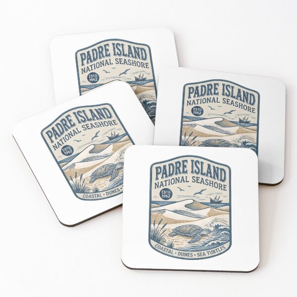 Item preview, Padre Island National Seashore Vintage Patch Retro Texas Coast Sea Turtle Art designed and sold by LittleArij.