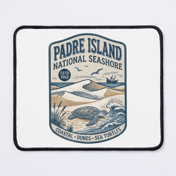 Item preview, Padre Island National Seashore Vintage Patch Retro Texas Coast Sea Turtle Art designed and sold by LittleArij.