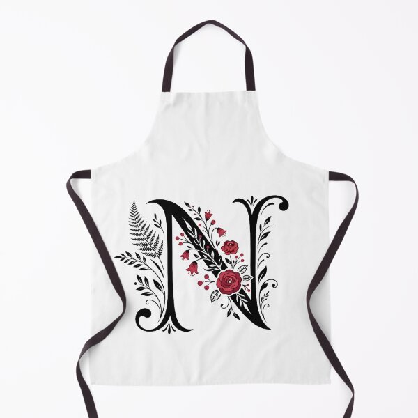 Item preview,  Black and red Floral Letter N Botanical Monogram designed and sold by ITCHAWAWAA.