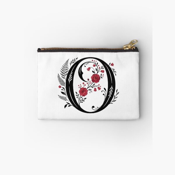 Item preview, Black and red Floral Letter O Botanical Monogram designed and sold by ITCHAWAWAA.