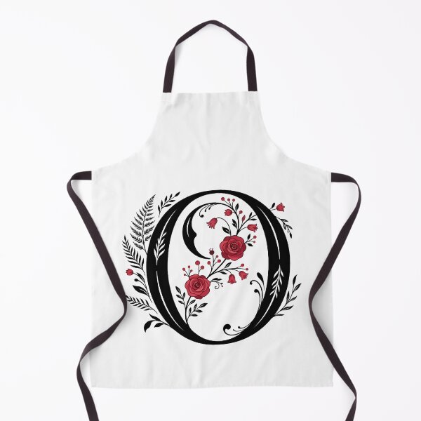 Item preview, Black and red Floral Letter O Botanical Monogram designed and sold by ITCHAWAWAA.