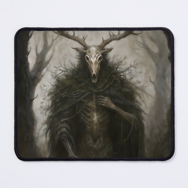 Item preview, Gothic Deer Skull Forest Spirit Wendigo Painting designed and sold by DarkHolyQueen.
